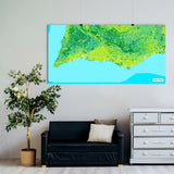 Algarve-Karte [Jalma Design] im Raum 1 | Weltkarte Landkarte Stadtkarte von mapdid
