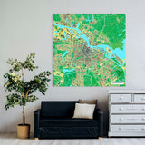 Amsterdam-Karte [Jalma Design] im Raum 1 | Weltkarte Landkarte Stadtkarte von mapdid