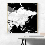 Asien-Karte [Kaia Design] im Raum 2 | Weltkarte Landkarte Stadtkarte von mapdid