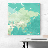 Asien-Karte [Nani Design] im Raum 2 | Weltkarte Landkarte Stadtkarte von mapdid