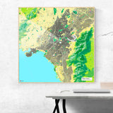 Athen-Karte [Jalma Design] im Raum 1 | Weltkarte Landkarte Stadtkarte von mapdid