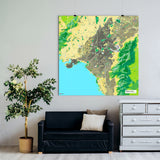 Athen-Karte [Jalma Design] im Raum 2 | Weltkarte Landkarte Stadtkarte von mapdid