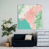 Athen-Karte [Nani Design] im Raum 1 | Weltkarte Landkarte Stadtkarte von mapdid