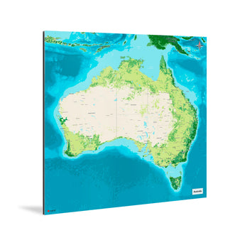 Australien-Karte [Jalma Design] Weltkarte Landkarte Stadtkarte von mapdid