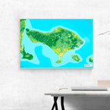 Bali-Karte [Jalma Design] im Raum 2 | Weltkarte Landkarte Stadtkarte von mapdid