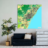 Barcelona-Karte [Jalma Design] im Raum 1 | Weltkarte Landkarte Stadtkarte von mapdid