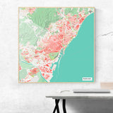 Barcelona-Karte [Nani Design] im Raum 2 | Weltkarte Landkarte Stadtkarte von mapdid