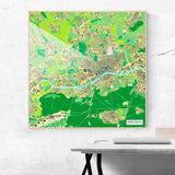 Bonn-Karte [Jalma Design] im Raum 2 | Weltkarte Landkarte Stadtkarte von mapdid