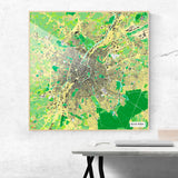 Brüssel-Karte [Jalma Design] im Raum 2 | Weltkarte Landkarte Stadtkarte von mapdid