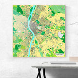 Budapest-Karte [Jalma Design] im Raum 2 | Weltkarte Landkarte Stadtkarte von mapdid
