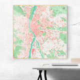 Budapest-Karte [Nani Design] im Raum 2 | Weltkarte Landkarte Stadtkarte von mapdid