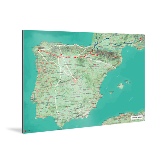 Jakobsweg-Karte [Nani Design] Weltkarte Landkarte Stadtkarte von mapdid
