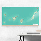 Landkarte Kanarische Inseln [Nani Design] im Raum 2 | Weltkarte Landkarte Stadtkarte von mapdid