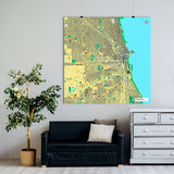 Chicago-Karte [Jalma Design] im Raum 1 | Weltkarte Landkarte Stadtkarte von mapdid