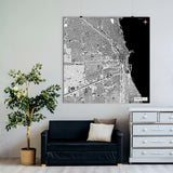 Chicago-Karte [Kaia Design] im Raum 1 | Weltkarte Landkarte Stadtkarte von mapdid