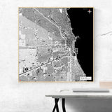 Chicago-Karte [Kaia Design] im Raum 2 | Weltkarte Landkarte Stadtkarte von mapdid