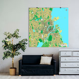 Kopenhagen-Karte [Jalma Design] im Raum 1 | Weltkarte Landkarte Stadtkarte von mapdid