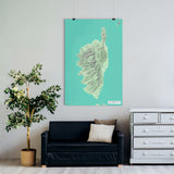 Korsika-Karte [Nani Design] im Raum 1 | Weltkarte Landkarte Stadtkarte von mapdid