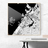 Dubai-Karte [Kaia Design] im Raum 2 | Weltkarte Landkarte Stadtkarte von mapdid