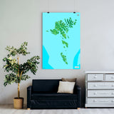 Färöer Inseln-Landkarte [Jalma Design] im Raum 1 | Weltkarte Landkarte Stadtkarte von mapdid