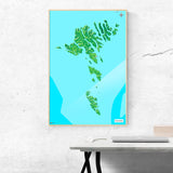 Färöer Inseln-Landkarte [Jalma Design] im Raum 2 | Weltkarte Landkarte Stadtkarte von mapdid