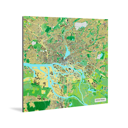 Hamburg-Karte [Jalma Design] Weltkarte Landkarte Stadtkarte von mapdid