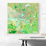 Hamburg-Karte [Jalma Design] im Raum 2 | Weltkarte Landkarte Stadtkarte von mapdid