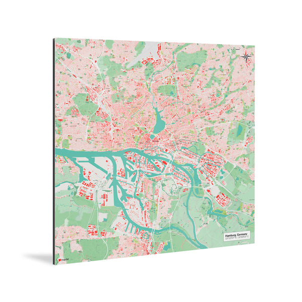 Hamburg-Karte [Nani Design] Weltkarte Landkarte Stadtkarte von mapdid
