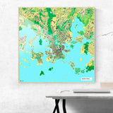 Helsinki-Karte [Jalma Design] im Raum 2 | Weltkarte Landkarte Stadtkarte von mapdid
