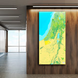 Israel-Landkarte [Jalma Design] im Raum 1 | Weltkarte Landkarte Stadtkarte von mapdid