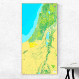 Israel-Landkarte [Jalma Design] im Raum 2 | Weltkarte Landkarte Stadtkarte von mapdid