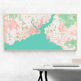 Istanbul-Karte [Nani Design] im Raum 2 | Weltkarte Landkarte Stadtkarte von mapdid