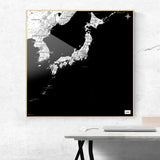 Japan-Landkarte [Kaia Design] im Raum 2 | Weltkarte Landkarte Stadtkarte von mapdid