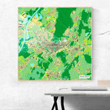 Karlsruhe-Karte [Jalma Design] im Raum 2 | Weltkarte Landkarte Stadtkarte von mapdid
