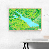 Bodensee-Karte [Jalma Design] im Raum 2 | Weltkarte Landkarte Stadtkarte von mapdid