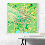 Leipzig-Karte [Jalma Design] im Raum 2 | Weltkarte Landkarte Stadtkarte von mapdid