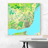 Lissabon-Karte [Jalma Design] im Raum 2 | Weltkarte Landkarte Stadtkarte von mapdid