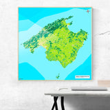 Mallorca-Karte [Jalma Design] im Raum 2 | Weltkarte Landkarte Stadtkarte von mapdid