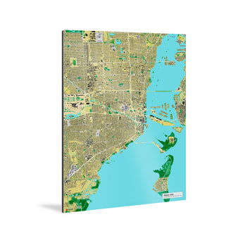 Miami-Karte [Jalma Design] Weltkarte Landkarte Stadtkarte von mapdid