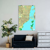 Miami-Karte [Jalma Design] im Raum 1 | Weltkarte Landkarte Stadtkarte von mapdid