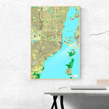 Miami-Karte [Jalma Design] im Raum 2 | Weltkarte Landkarte Stadtkarte von mapdid