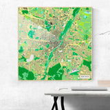 München-Karte [Jalma Design] im Raum 2 | Weltkarte Landkarte Stadtkarte von mapdid