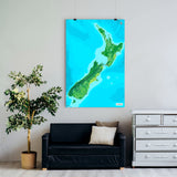 Neuseeland-Landkarte [Jalma Design] im Raum 1 | Weltkarte Landkarte Stadtkarte von mapdid
