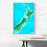 Neuseeland-Landkarte [Jalma Design] im Raum 2 | Weltkarte Landkarte Stadtkarte von mapdid