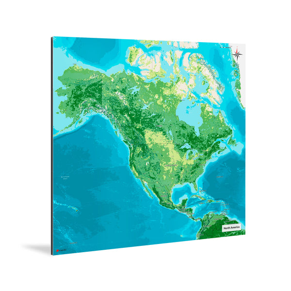 Nordamerika-Karte [Jalma Design] Weltkarte Landkarte Stadtkarte von mapdid