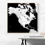 Nordamerika-Karte [Kaia Design] im Raum 2 | Weltkarte Landkarte Stadtkarte von mapdid