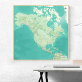 Nordamerika-Karte [Nani Design] im Raum 2 | Weltkarte Landkarte Stadtkarte von mapdid