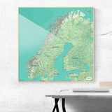 Norwegen-Karte [Nani Design] im Raum 2 | Weltkarte Landkarte Stadtkarte von mapdid