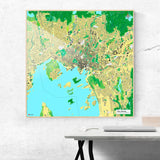 Oslo-Karte [Jalma Design] im Raum 2 | Weltkarte Landkarte Stadtkarte von mapdid