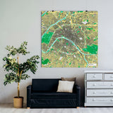 Paris-Karte [Jalma Design] im Raum 1 | Weltkarte Landkarte Stadtkarte von mapdid
